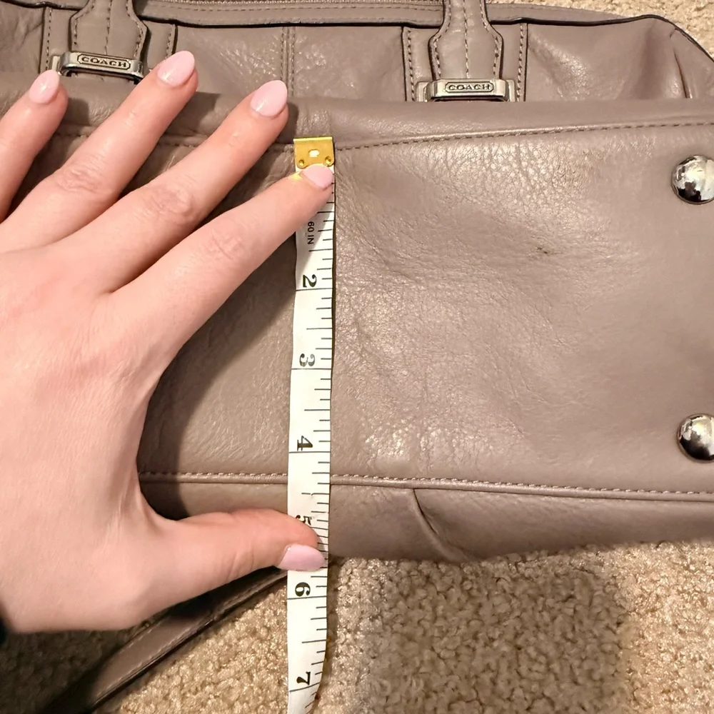 Coach Taylor Leather Satchel in Mushroom Grey